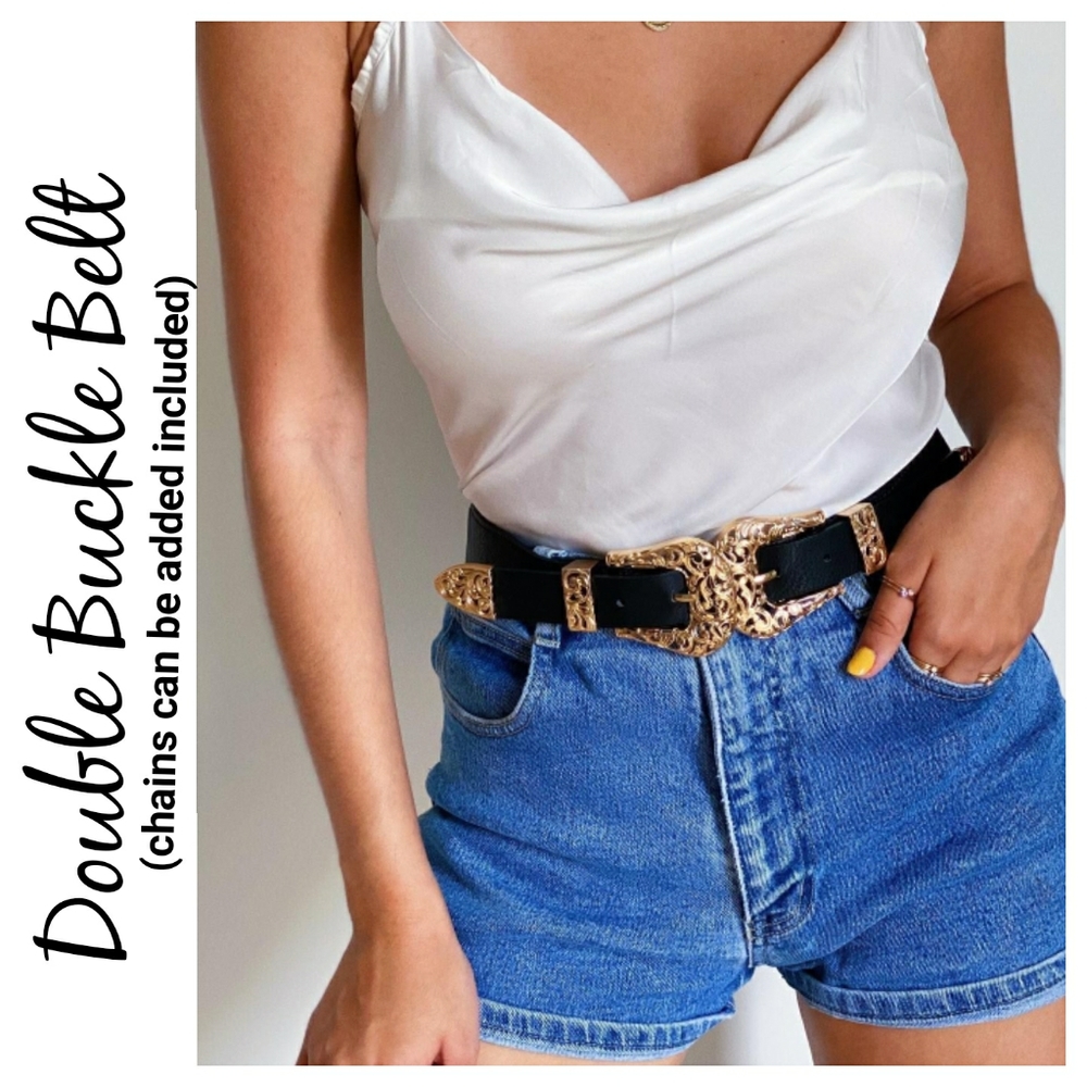 🍭💥Double Buckle Belt w/ Chains